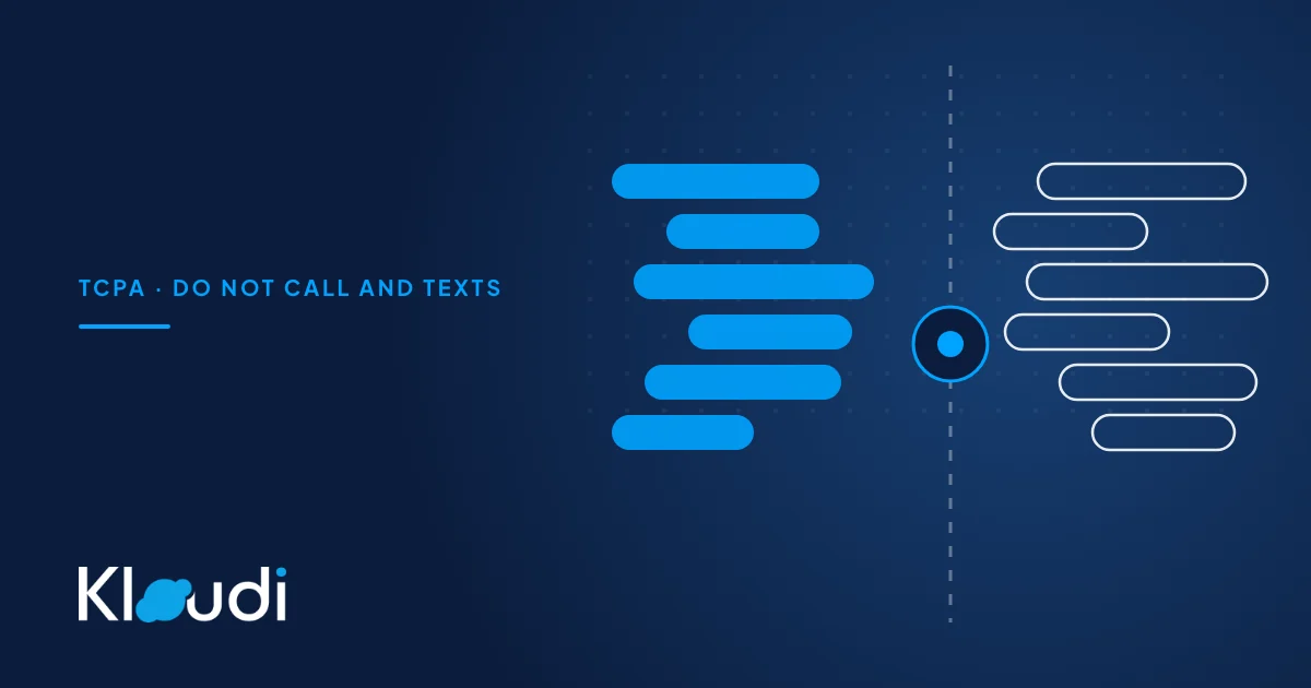 Abstract illustration: two mirrored groups of text message bubbles split by a dashed line