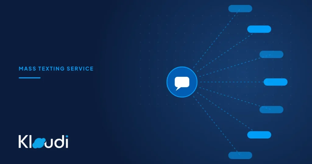 Abstract illustration: one message bubble fanning out to many text bubbles