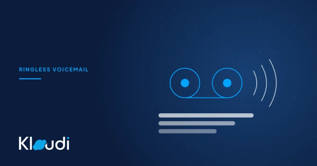 Abstract illustration: a voicemail symbol with sound waves above an inbox
