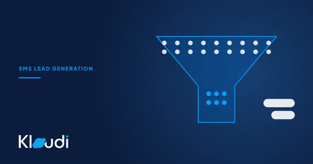 Abstract illustration: many contacts narrowing through a funnel into a conversation