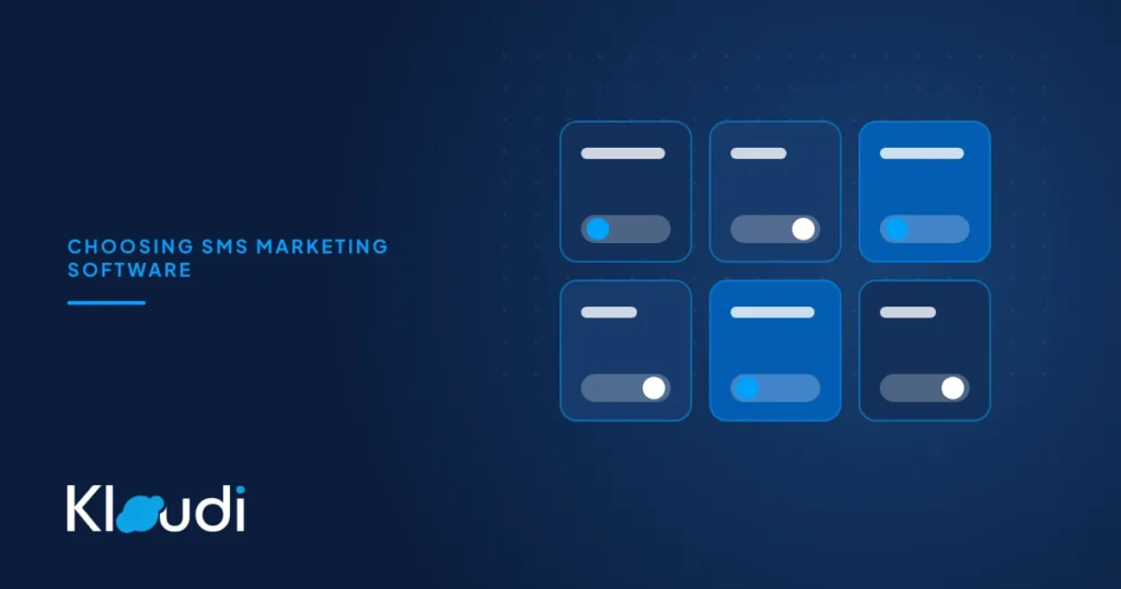 Abstract illustration: a grid of dashboard tiles with toggle switches
